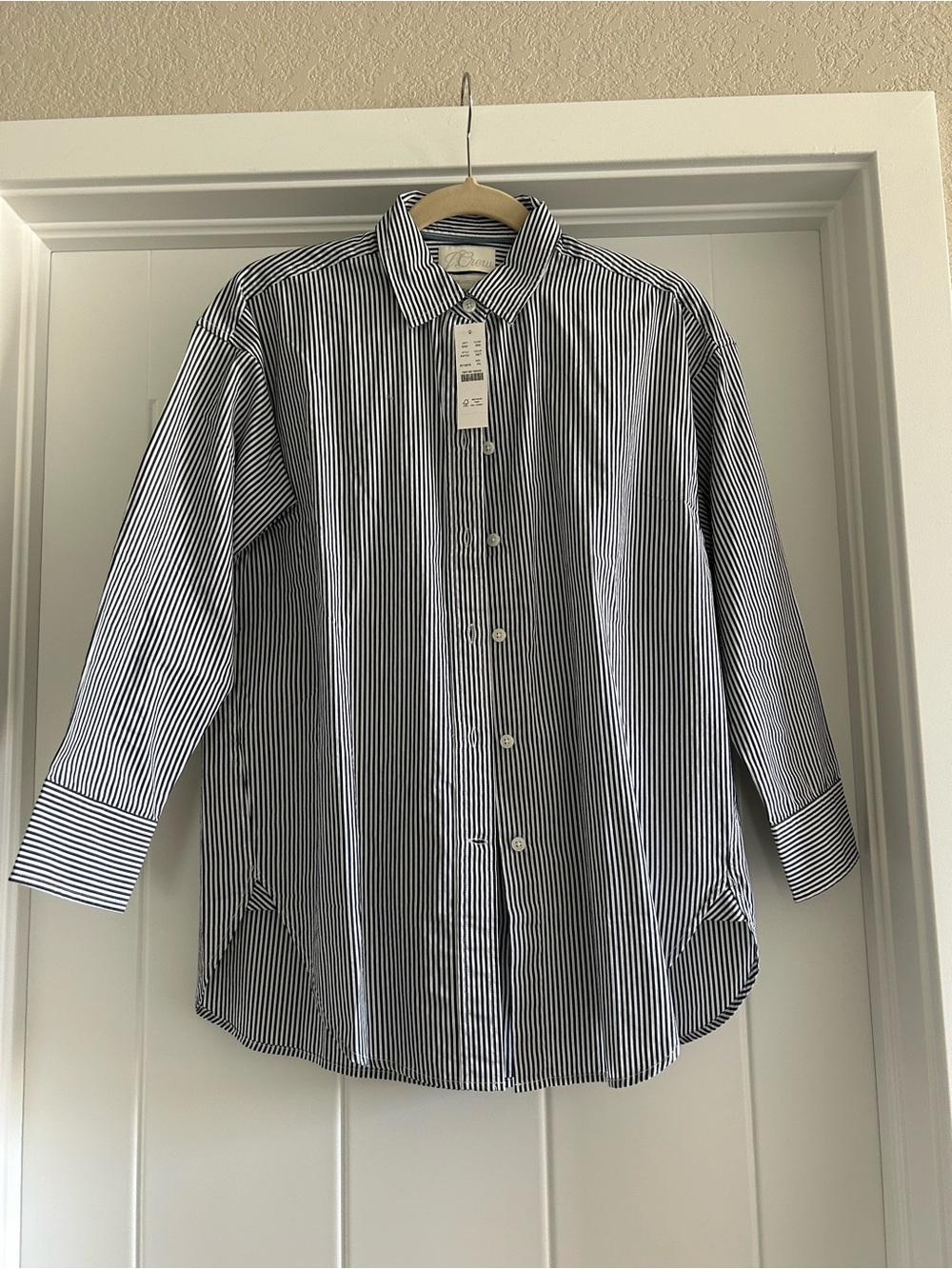 Jcrew Navy & White Stripe Buttonup!